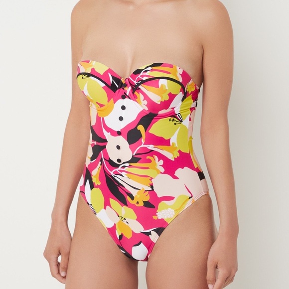Ted Baker Zayly Button Trim One Piece Swimsuit size 4 Ted Baker - Picture 2 of 5